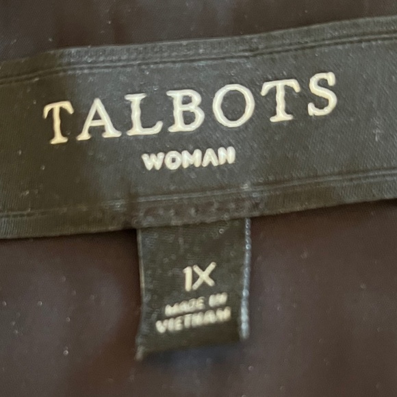 Talbots Cotton Blend 4 Button Black Gray Houndstooth Jacket Sz 1X - Picture 5 of 6